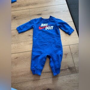 Baby Nike blue onesie romper long sleeve 6 month
